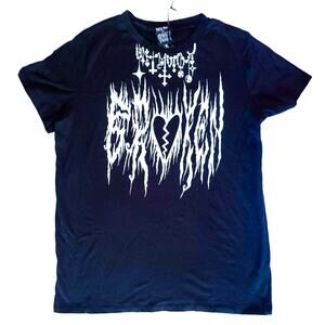 Dolls Kill x Broken Promises Collab Graphic Tee Womens Medium Black Short Sleeve